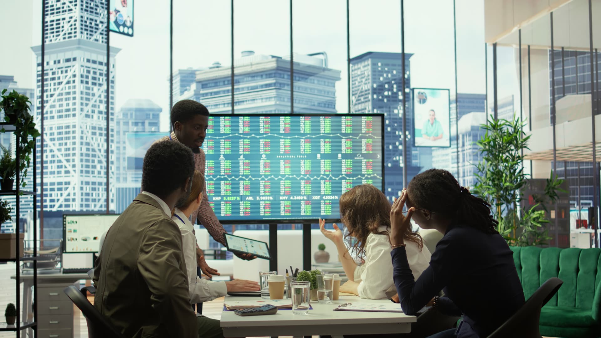 Operations team reviewing live performance dashboards